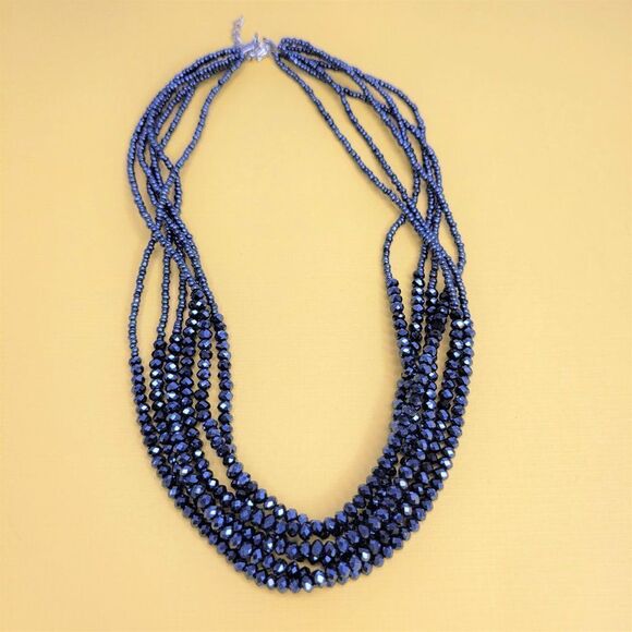 Multistrand Bead Choker Bib Necklace - Picture 6 of 9